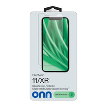 Glass screen protector box for iPhone 11/XR, clear tempered-glass screen shield