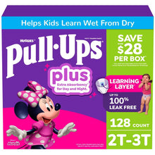 Huggies Pull-Ups Plus girls' training pants, size 2T-3T, 128-count package with Minnie Mouse