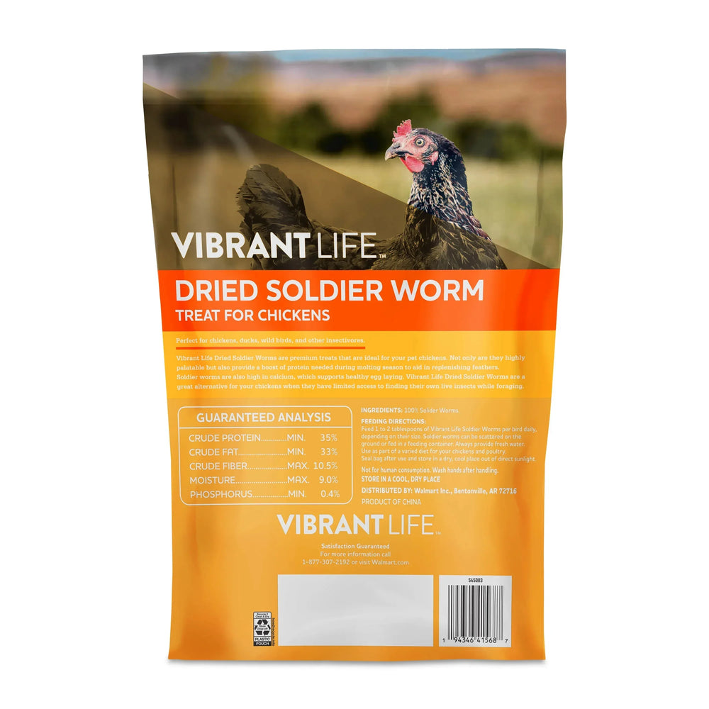Vibrant Life Dried Soldier Worm Treats for Chickens, 1 lb Bag - USA MEGA SHOP