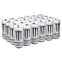 Zero Ultra energy drink cans multipack, white with black Monster drip graphics