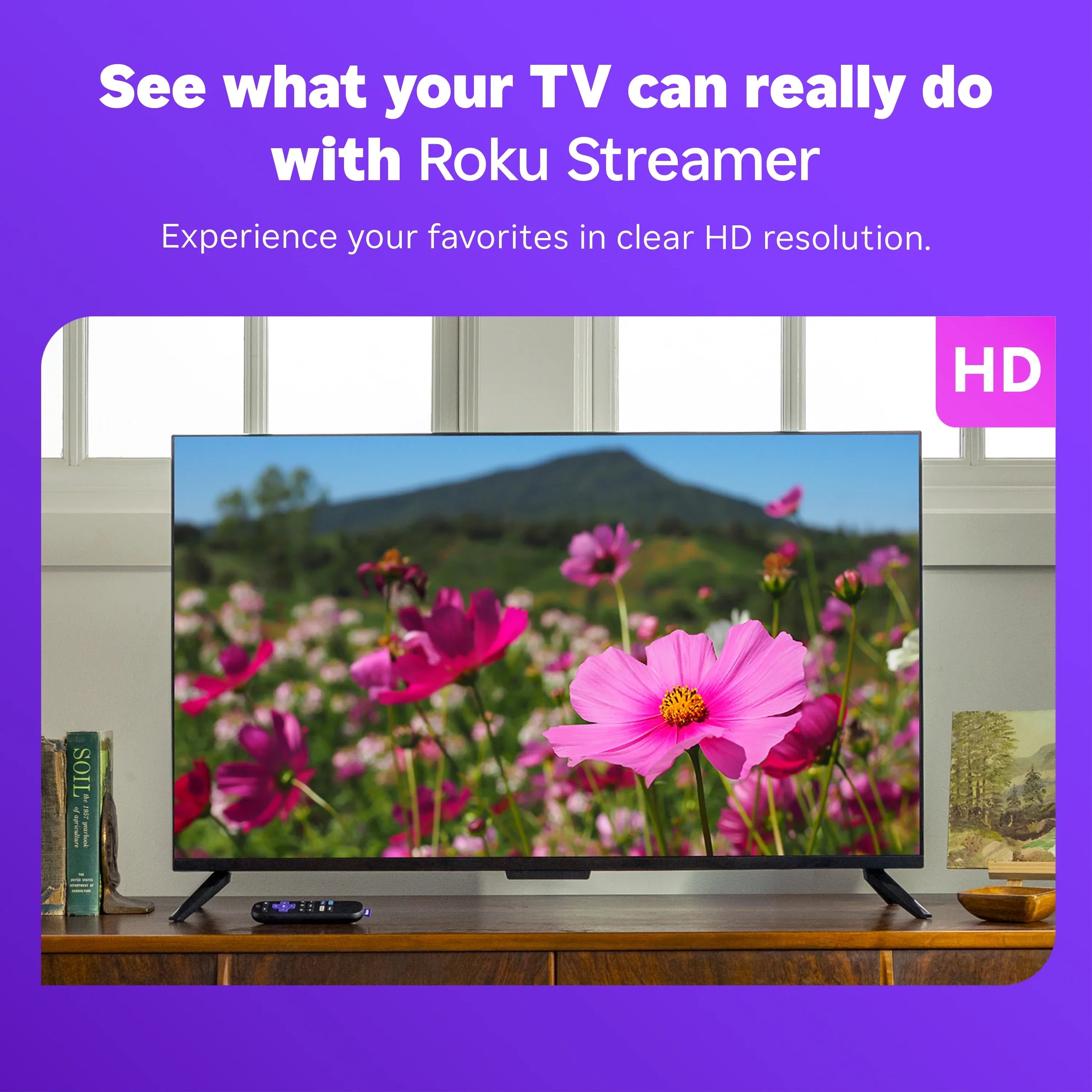 Roku Streamer 2025 - HD Roku Streaming Device for TV with Voice Remote - Free & Live TV
