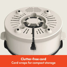 bella slow cooker lid underside with steam vents and removable cord plug