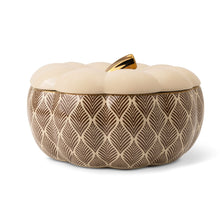 Stoneware soup tureen with cream lid and dark Ocee leaf pattern body