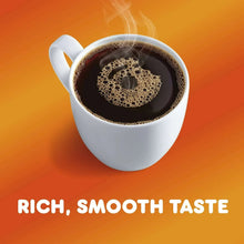 Dunkin Original Blend medium roast coffee mug with coffee crema, “rich, smooth taste” text