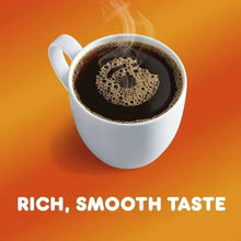 Medium roast coffee cup with crema, “Rich, Smooth Taste”