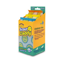 Scrub Daddy Scour Daddy non-scratch scour pads, 3 pack with display tray of square pads
