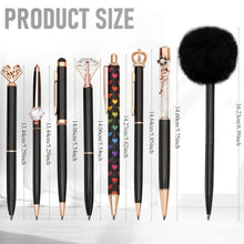 Black and gold fancy ballpoint pens set, assorted designs with decorative tops