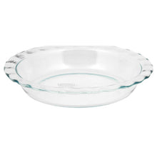 Clear glass pie plate, oval baking dish with ridged edge and side handles