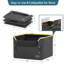 PETSFIT collapsible pet booster seat black with carrying handles and foldable storage design