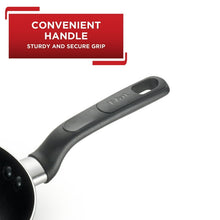 Nonstick fry pan handle, grey grip with hanging hole and sturdy riveted connection