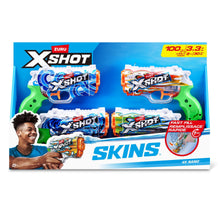 Water blaster skins pack showing four blasters on a retail box with graphics