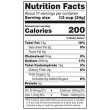 Member's Mark Kickin' Crunch Snack Mix nutrition facts panel