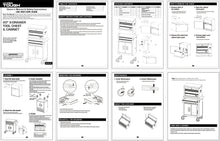 Tool chest instruction diagrams showing drawers and cabinet setup
