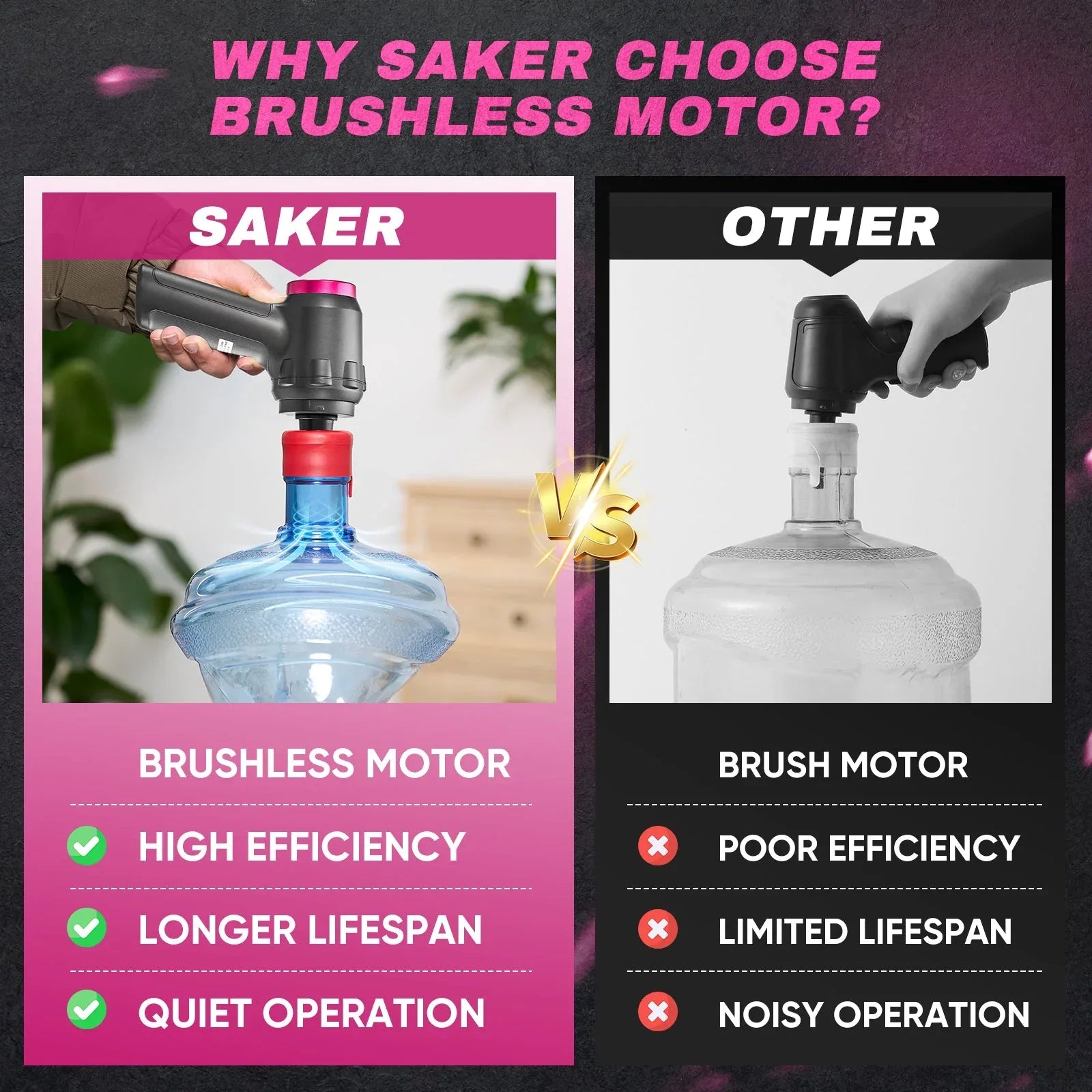 Saker 3-in-1 Car Vacuum Cleaner with 16000PA Powerful Suction, Cordless Handheld Vacuum Cleaner with Multi-Nozzles for Car, Home, Office, Pet - USA MEGA SHOP