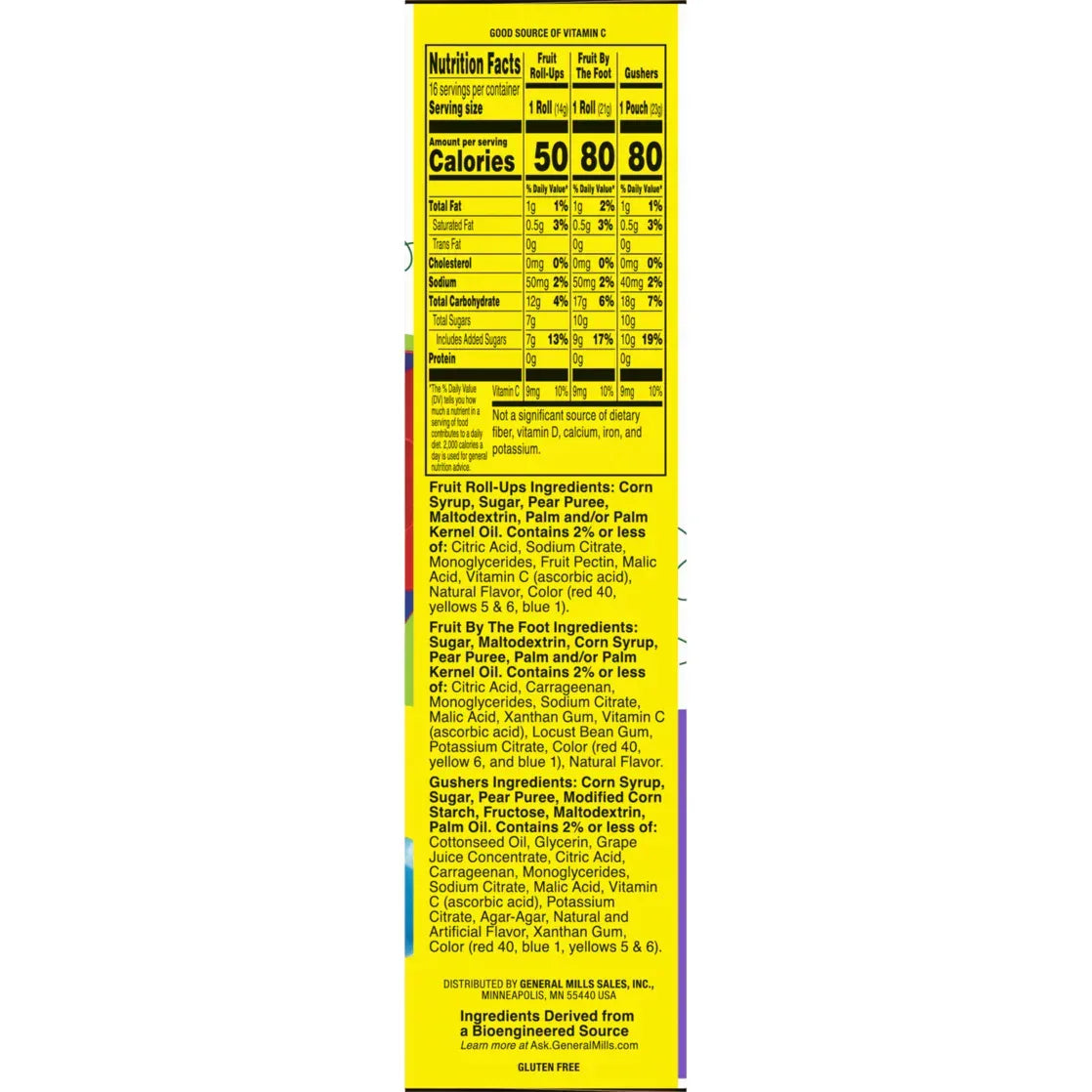 Fruit Roll-Ups, Fruit by the Foot, Gushers, Snacks Variety Pack, 16 Ct, 10.2 oz