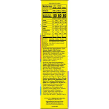 Snack variety pack nutrition facts panel on the box