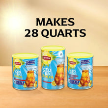 Three Lipton reduced sugar iced tea mix canisters