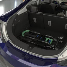 Folding hand truck viewed from above, showing extended foot platform and folding frame