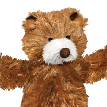Brown plush teddy bear toy with white muzzle and nose, small KONG Dr. Noyz