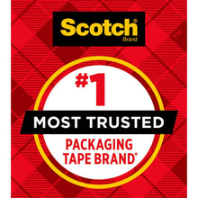 Scotch Brand packaging tape label with a number one most trusted brand claim.