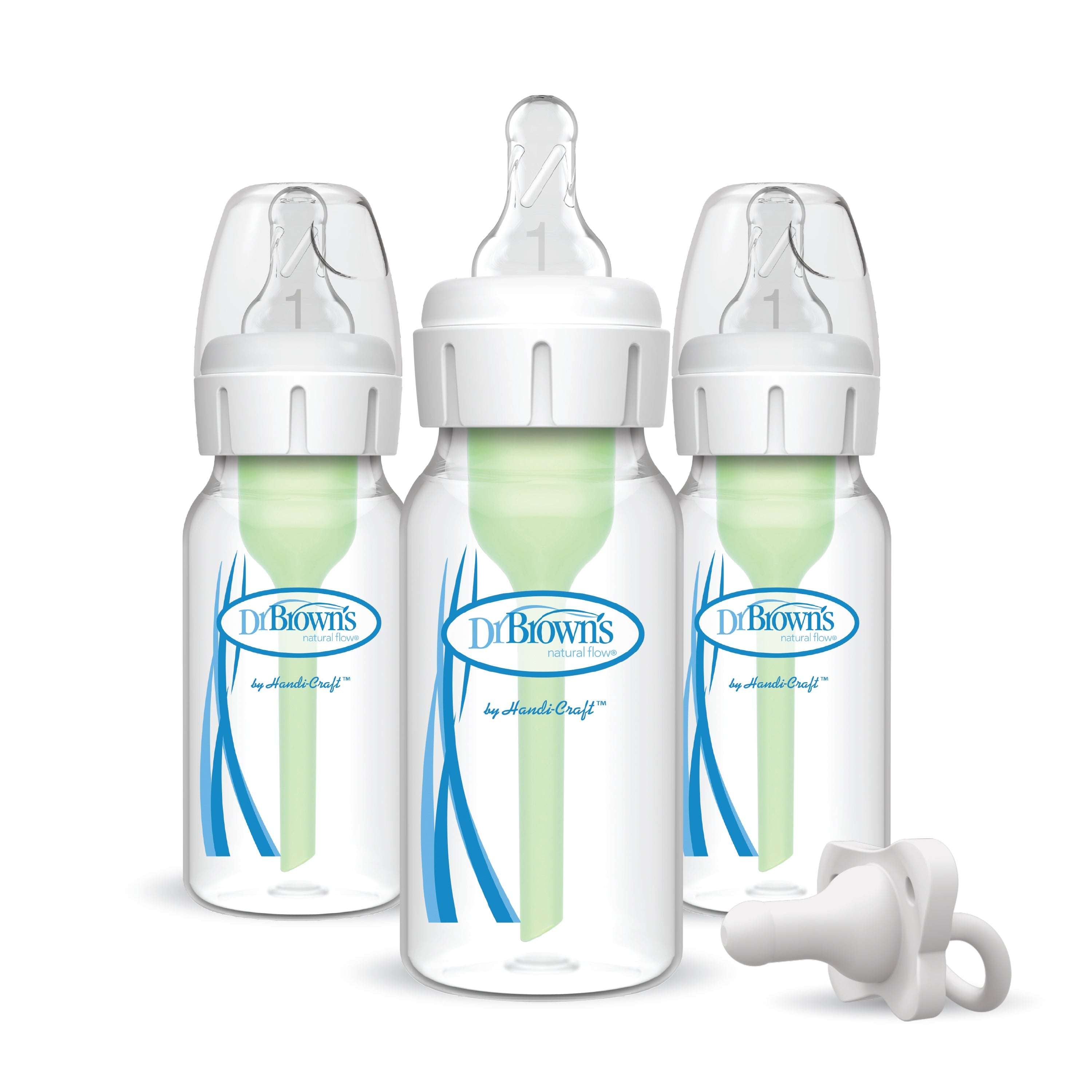 Dr. Brown’s Natural Flow Anti-Colic Options+ Narrow Baby Bottle, 4oz, Slow Flow, 0m+, 3 Pack