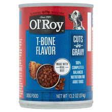Ol' Roy T-Bone flavor cuts-in-gravy wet dog food can, 13.2 oz