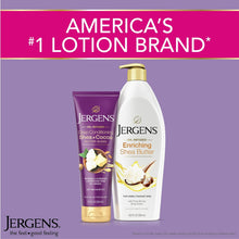 Jergens lotion bottles and tubes, Shea + Cocoa and Enriching shea butter