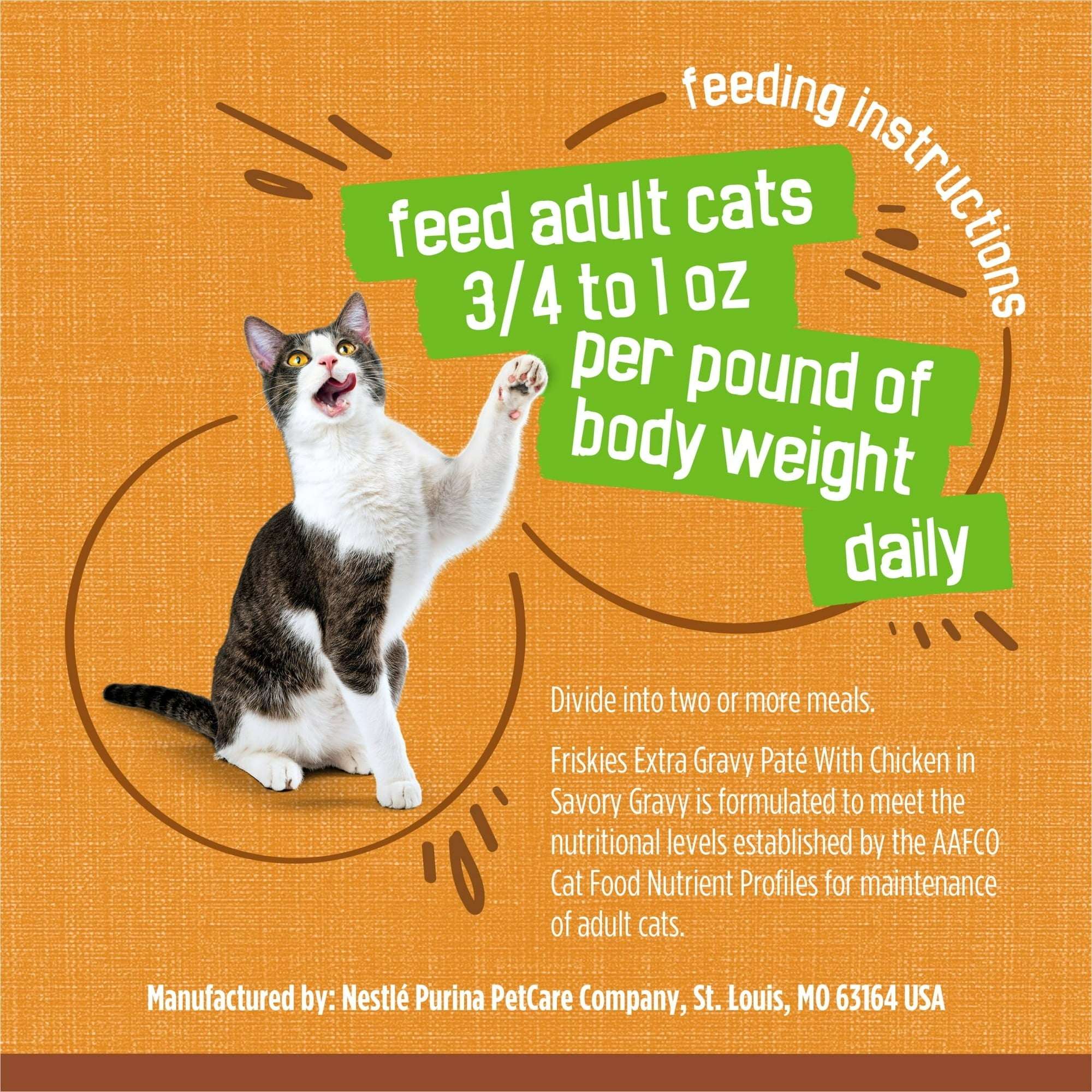 Purina Friskies Pate, Extra Gravy with Chicken, Wet Cat Food, 5.5 oz Can