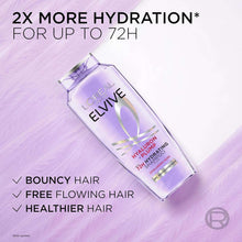 L'Oreal Paris Elvive Hyaluron Plump hydrating shampoo bottle, up to 72h hydration