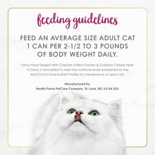 Feeding guidelines graphic with a cat face above the text