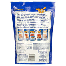 Back panel of beef-flavored dog treat bag with analysis and ingredients info