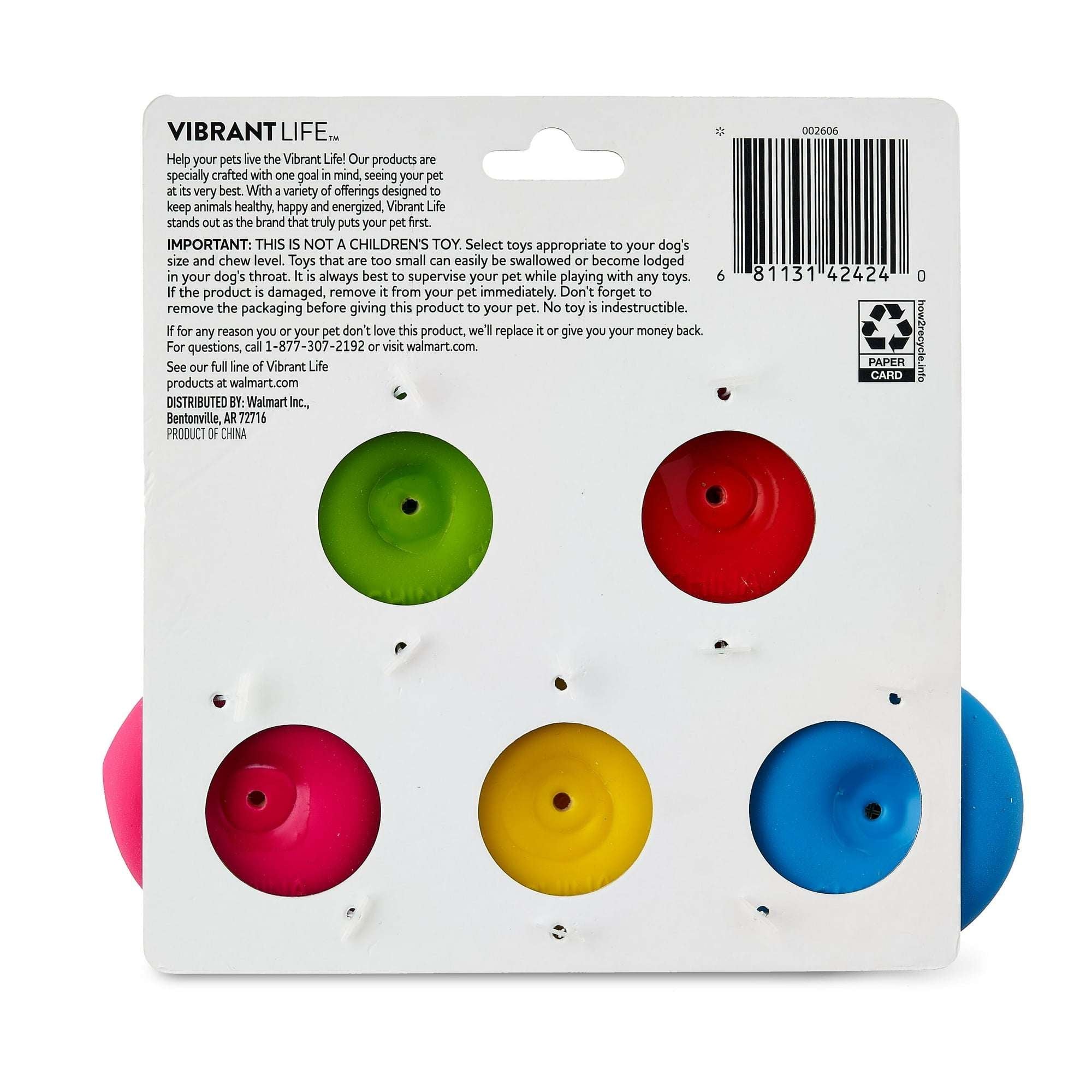 (2 pack) Vibrant Life Playful Buddy Dog Toys, Emoticon, Extra Small, 5 Count