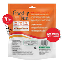 Back of dog chew bag with 70 count info and long-lasting entertainment