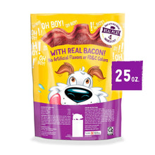 Purina Beggin with Real Bacon dog treats pouch back panel, 25 oz