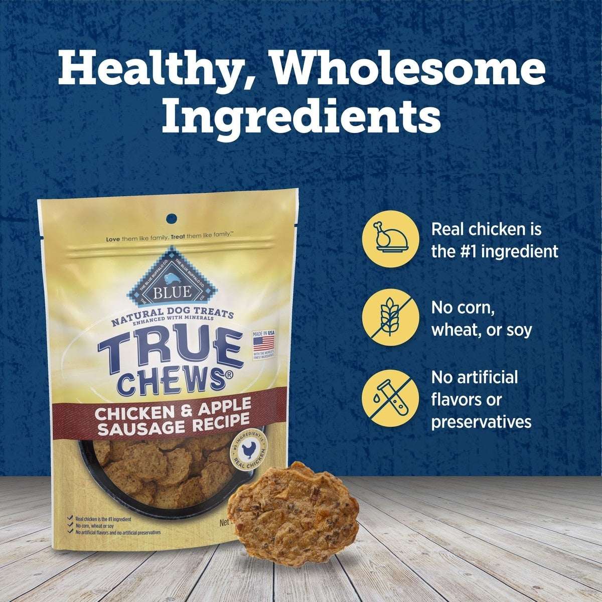 Blue Buffalo True Chews Natural Chicken & Bacon Dog Treats, 44-oz bundle