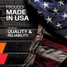 K&N fuel system cleaner promo graphic with American flag motif and text overlay.