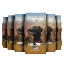 Black Rifle Coffee Company ground coffee bags arranged in a row
