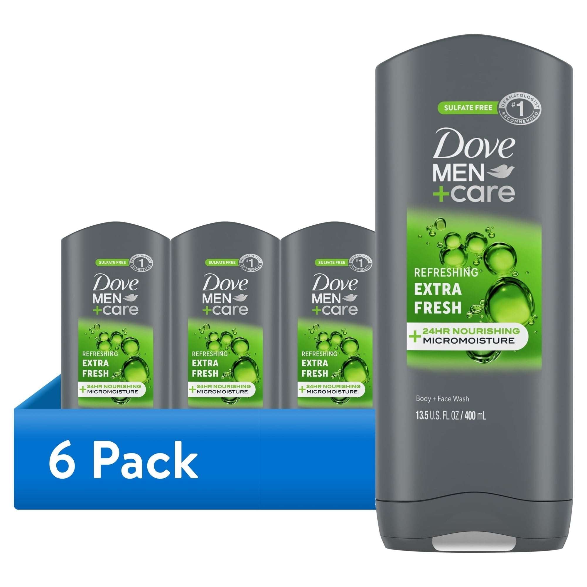 Dove Men+Care Refreshing Daily Use Face & Body Wash for Men All Skin Type, 13.5 oz