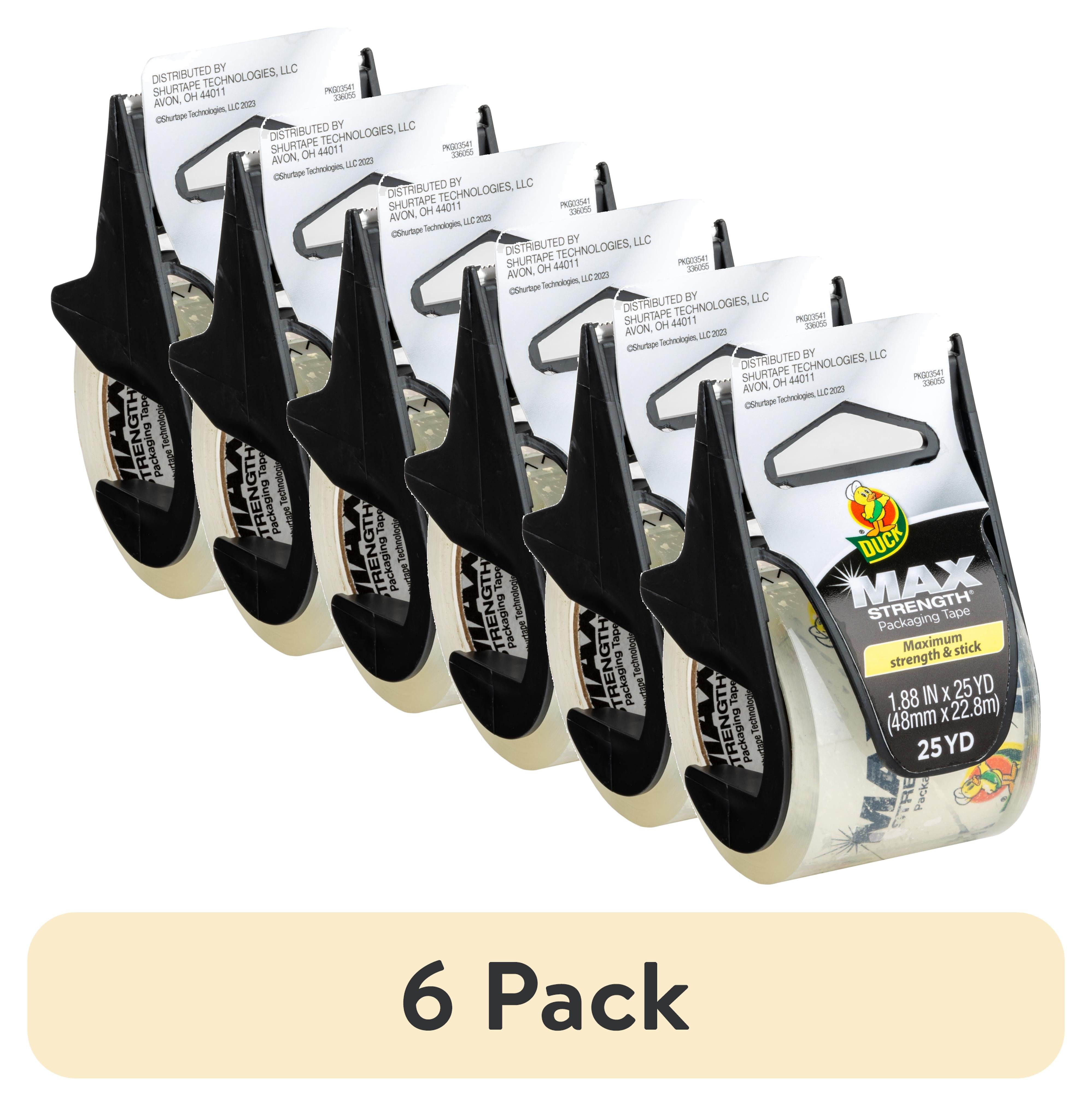 Duck Max Strength Clear Packing Tape with Dispenser, 1.88" x 25 yd, 1 Roll