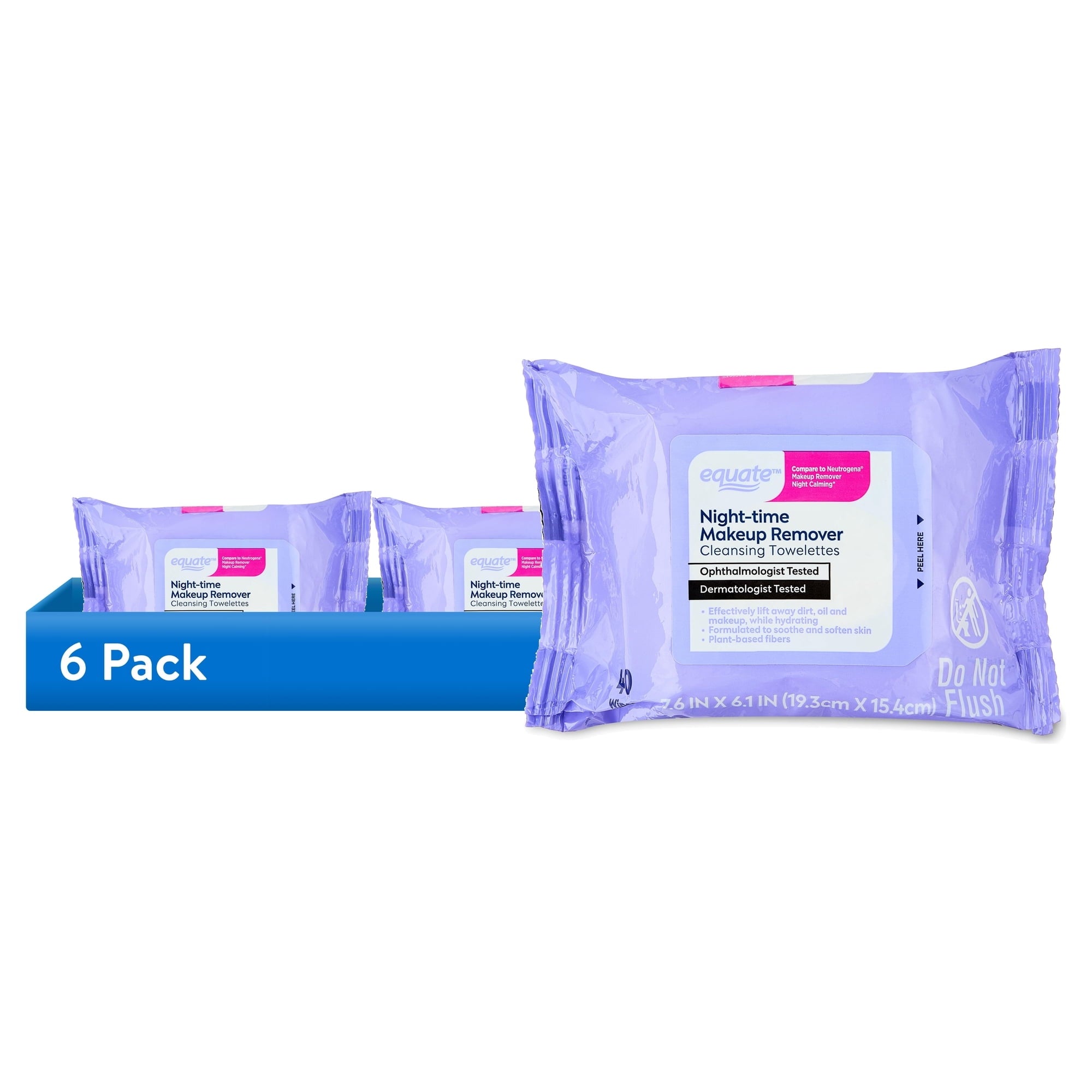 Equate Night-time Makeup Remover Cleansing Towelettes, 40 Count