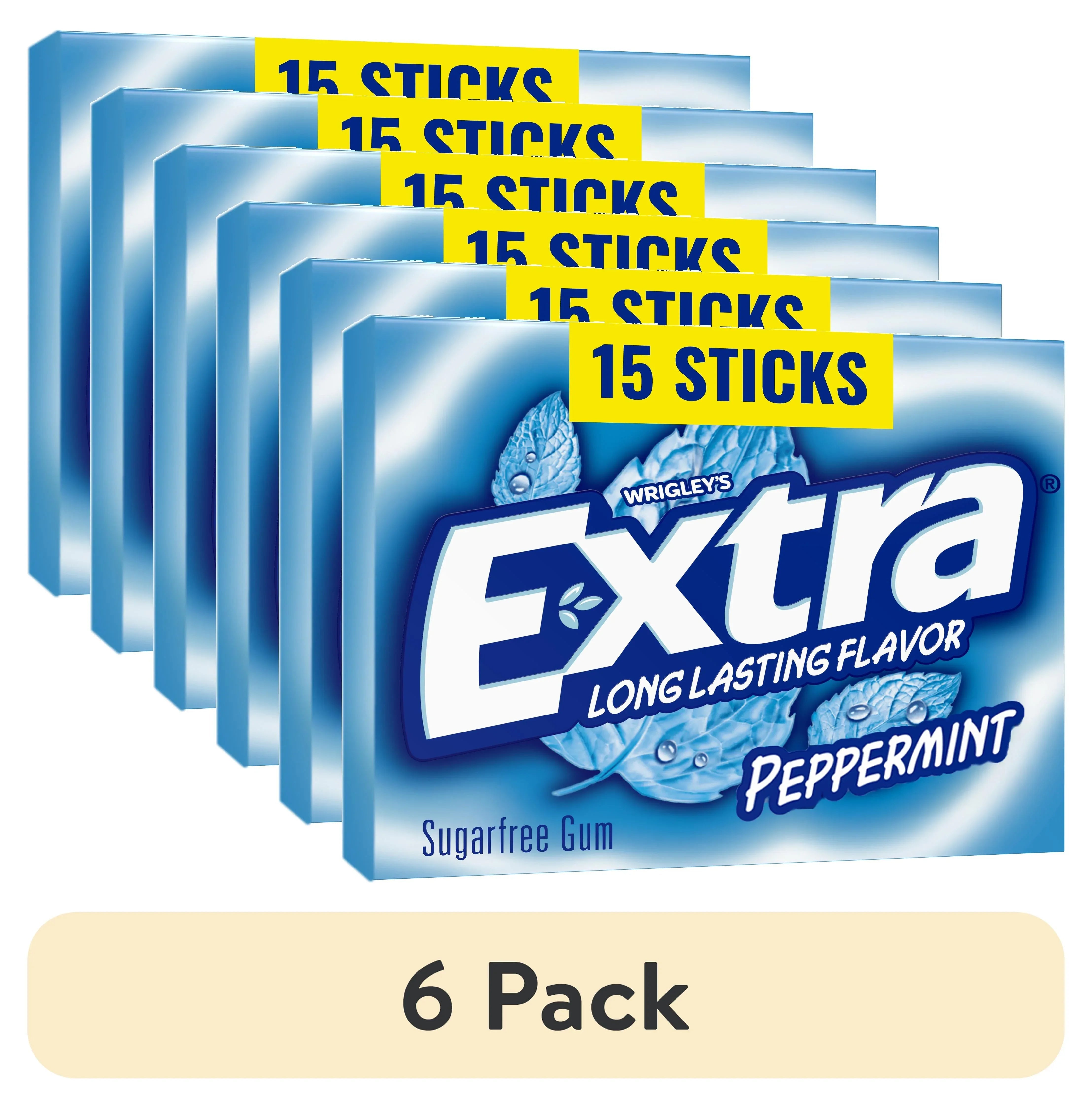 Extra Gum Peppermint Sugar Free Chewing Gum, Single Pack - 15 Stick