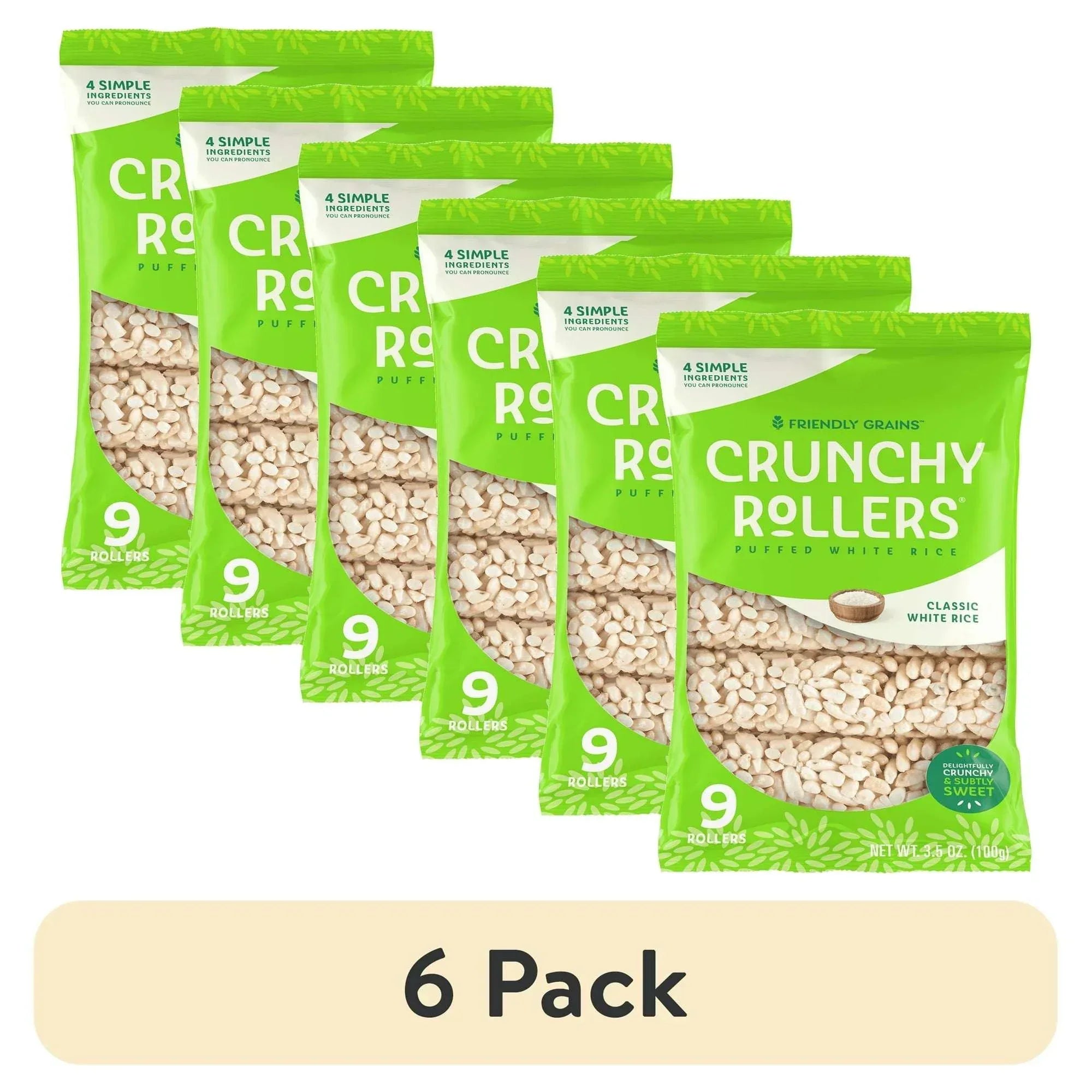 Friendly Grains Crunchy Rollers Classic White Rice, Allergen Free, Gluten-Free, 9ct - USA MEGA SHOP
