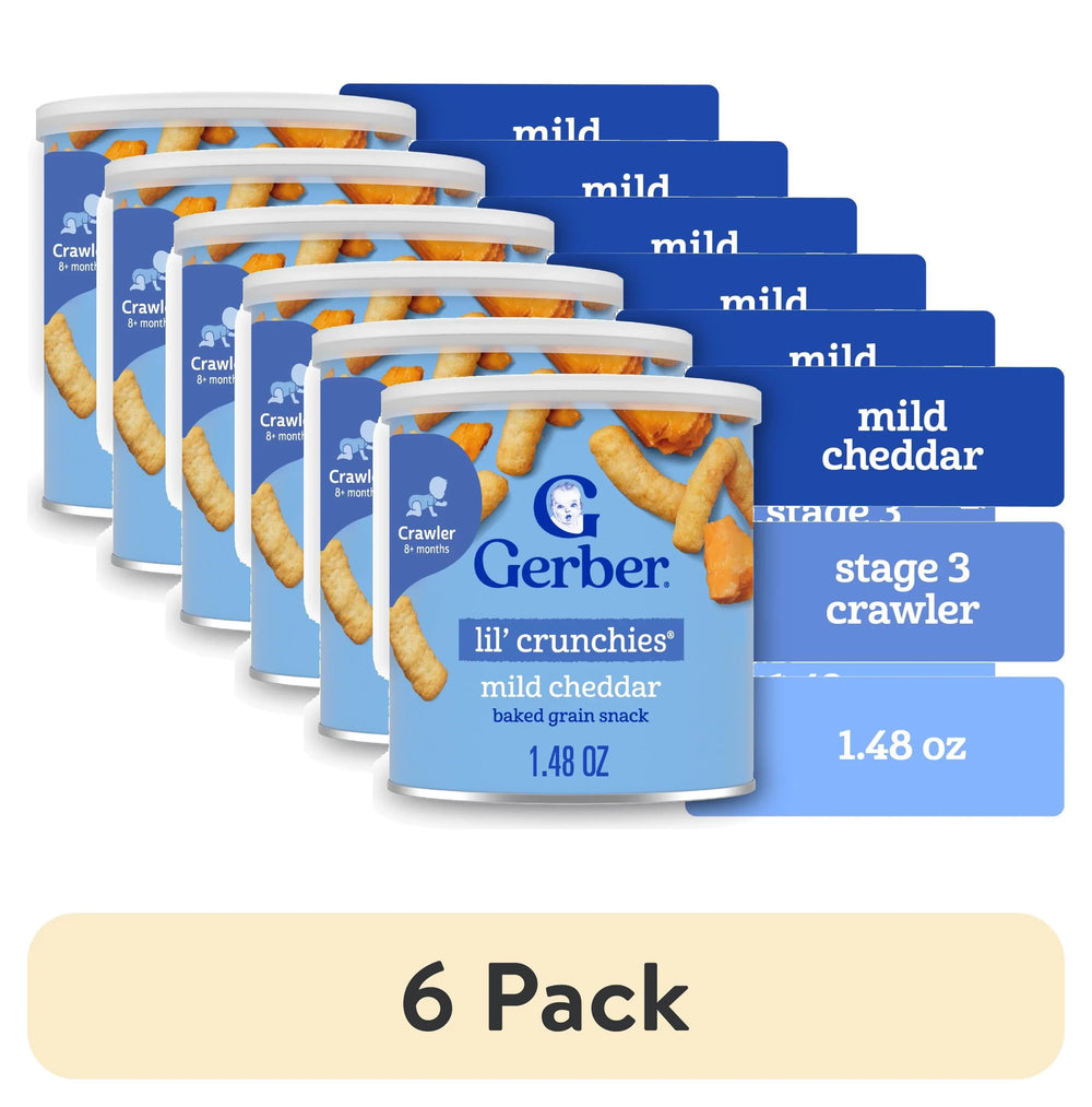 Gerber Stage 3 Baby Food Snacks, Mild Cheddar Lil' Crunchies, Baby Led Feeding 1.48 oz - USA MEGA SHOP