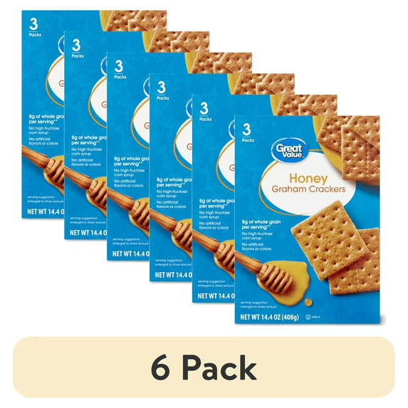 Great Value Honey Graham Crackers, 14.4 oz, 8 Count