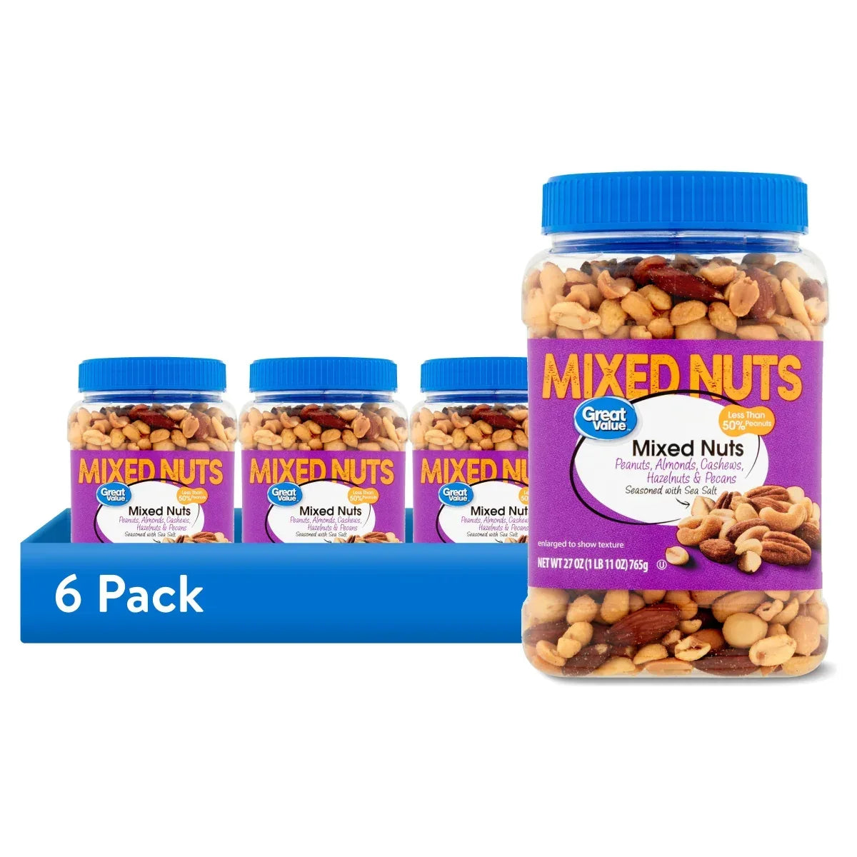 Great Value Mixed Nuts with Peanuts, 27 oz