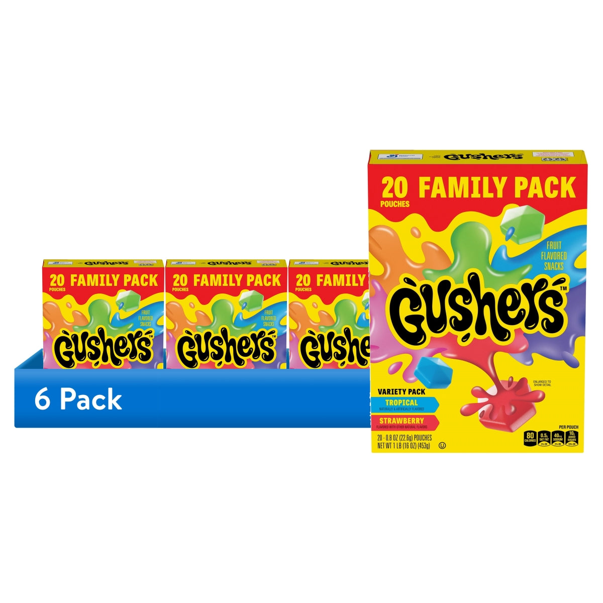 Gushers Gluten Free Tropical and Strawberry Fruit Flavored Snacks (20 Pouches)