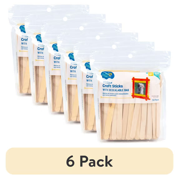 Hello Hobby Wood Craft Sticks, 150-Pack