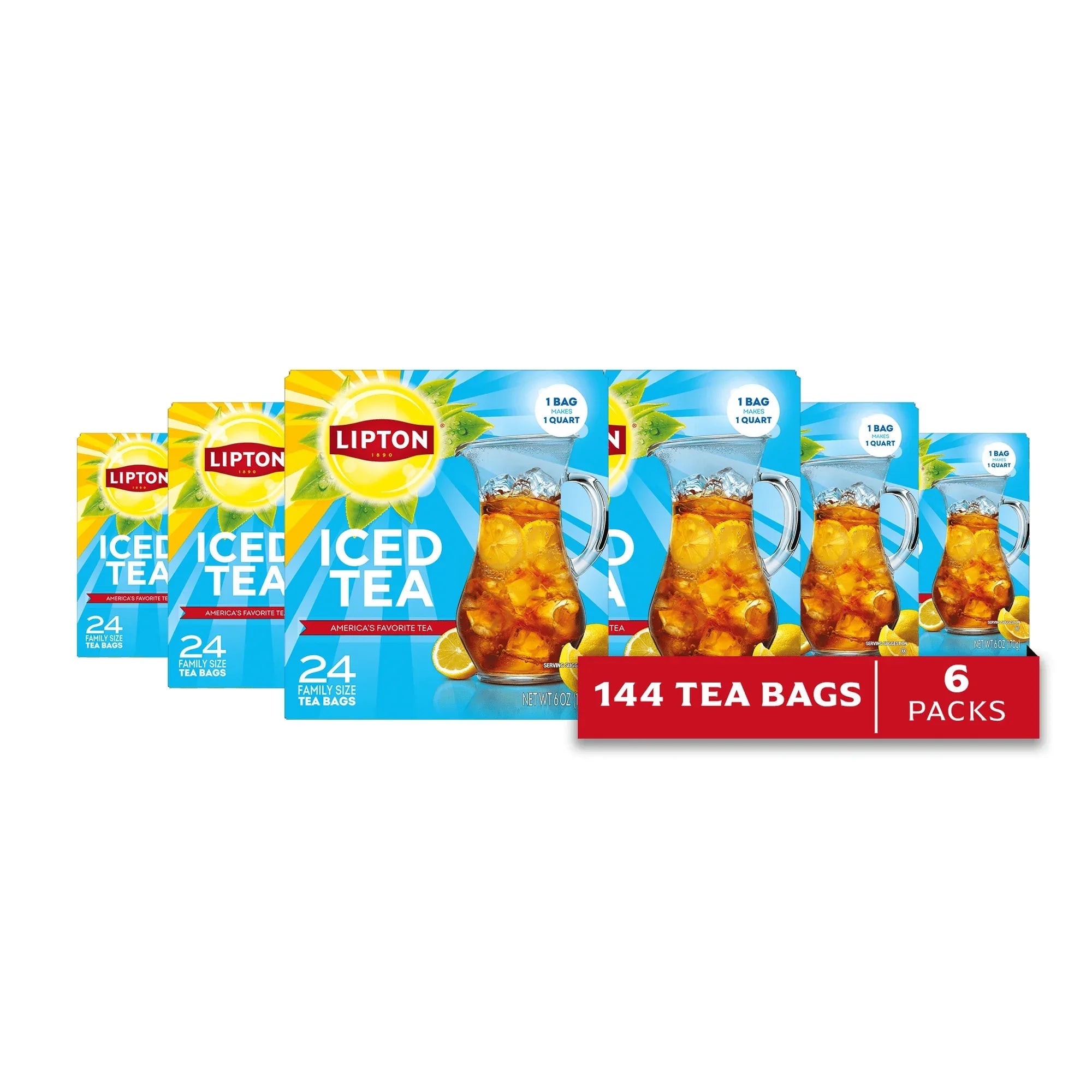 Lipton Unsweetened Black Tea Bags, Family Size, 24 Count