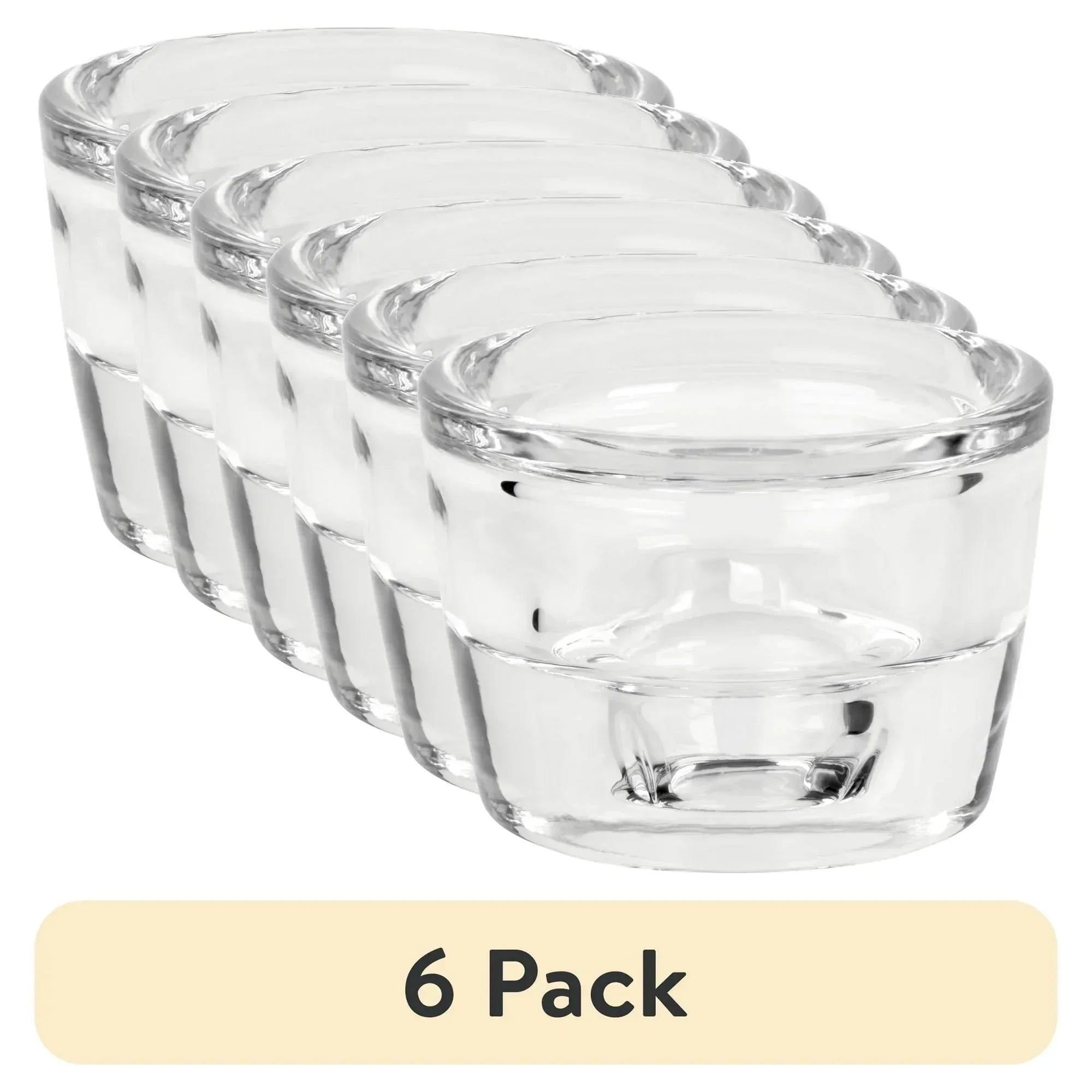 (6 pack) Mainstays Clear Glass Candleholder for Tealight and Taper Candles, 2 Inches - USA MEGA SHOP