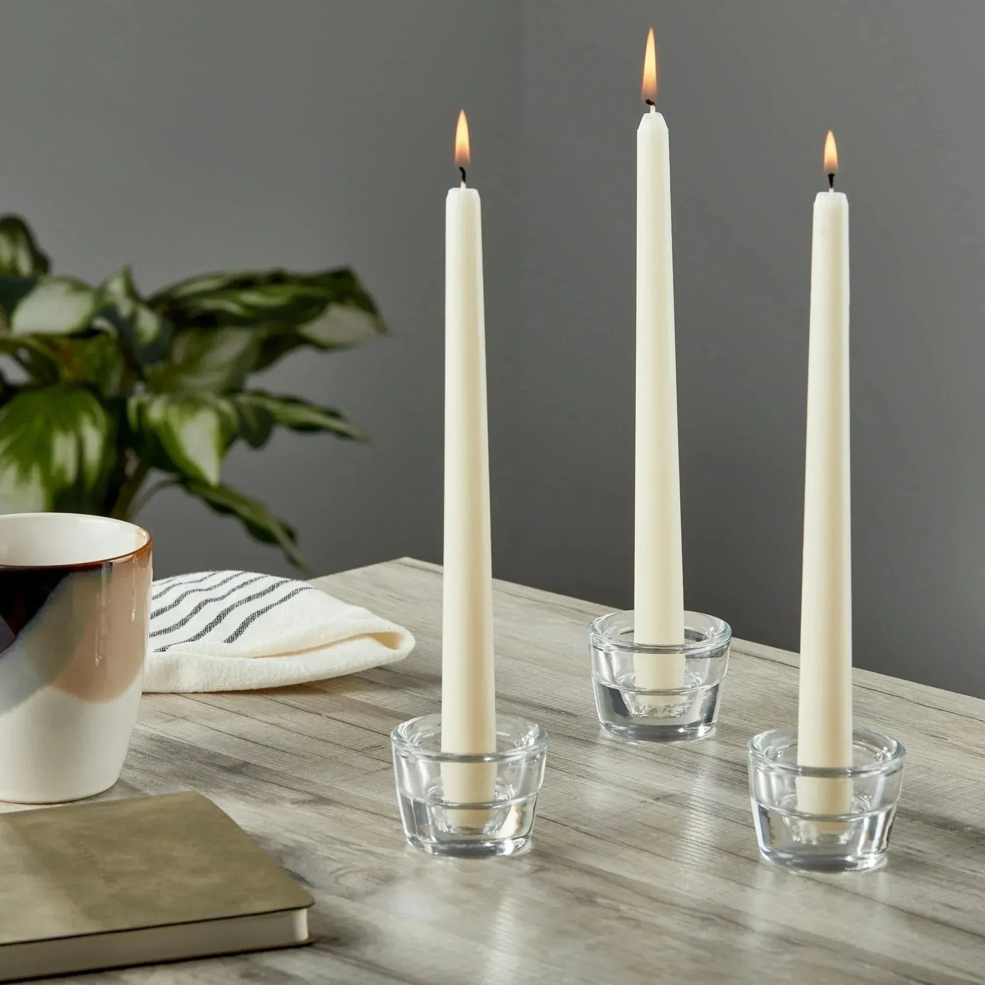(6 pack) Mainstays Clear Glass Candleholder for Tealight and Taper Candles, 2 Inches - USA MEGA SHOP